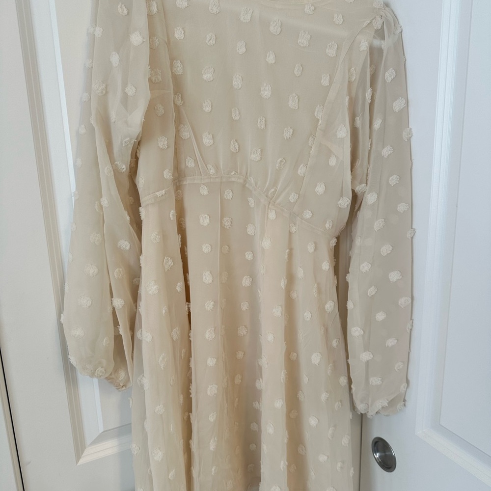 Sheer Cream Polka pinkblush Dot Dress